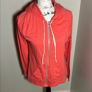 Mudd Women's Bright Coral Zip-Up Jacket